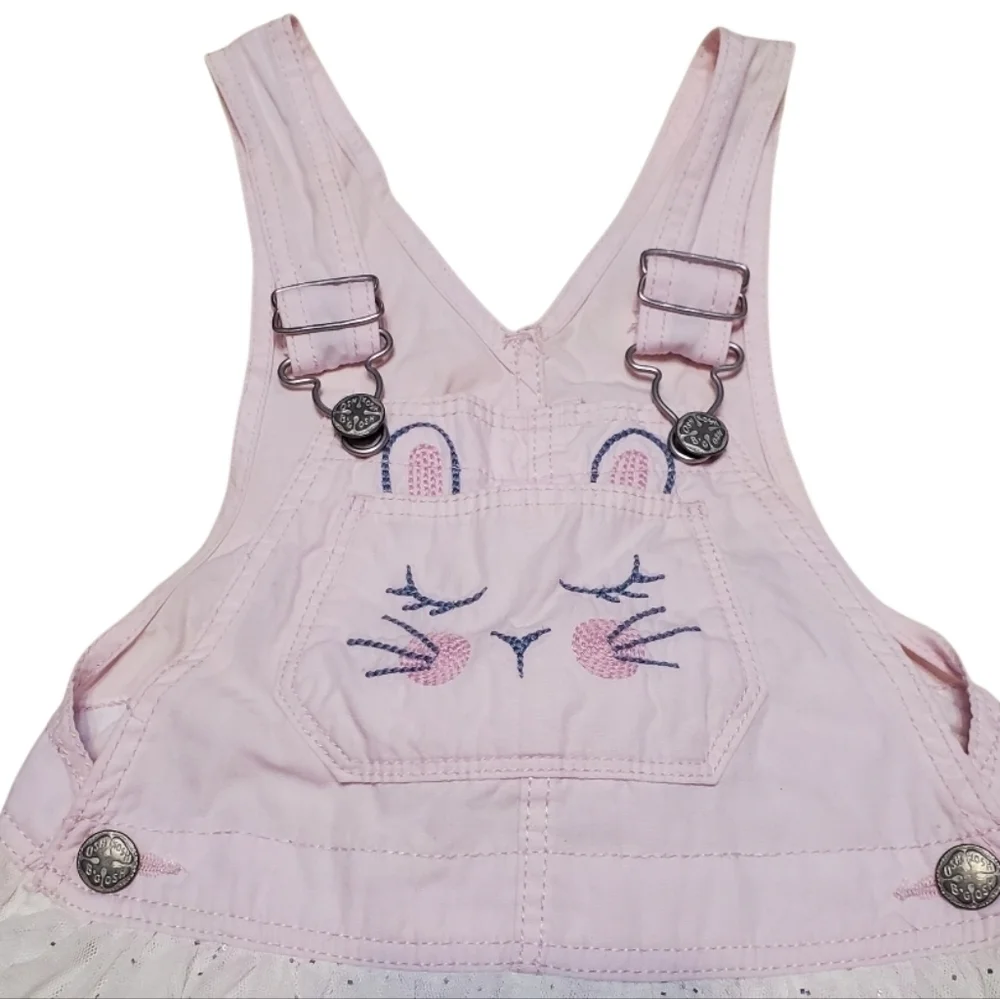 OshKosh B'gosh Toddler Girl Easter Bunny Glitter Jumper Dress 3T